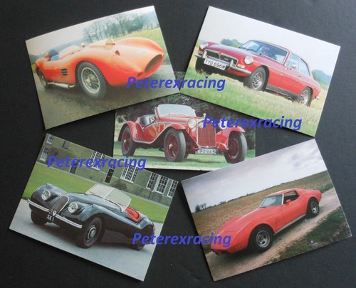 Classic car postcards - x5,
