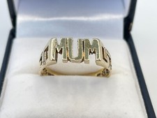 9ct Gold Hallmarked MUM Ring. Goldmine Jewellers.