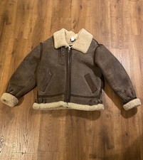 VTG FLIGHT EQUIPMENT Size XS  B-3 Leather Shearling Flight Bomber Jacket NYC