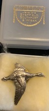 Vintage Flying Game Goose signed by A R Brown Lapel/Hat on the shoot Pin Badge