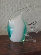 Art Glass  White & Aqua  Angel