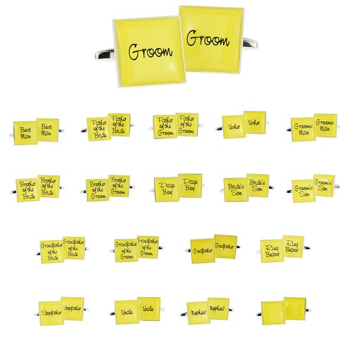 Yellow square wedding script - wedding,