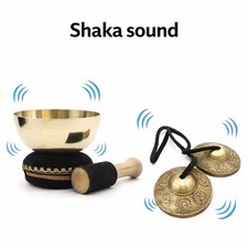 Tibetan singing bowl tingsha - singing,