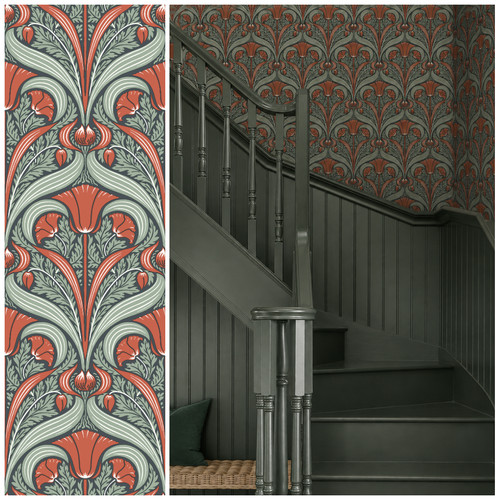 Arts crafts wallpaper red - crafts,