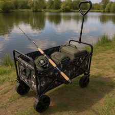 Folding Wagon Pull Along Cart Trolley Garden Camping Festival Fishing Trailer