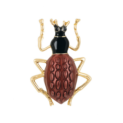 Enamel beetle insect brooch - enamel,