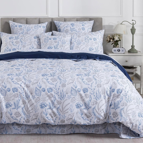 Nautical coastal duvet - nautical, cover