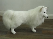 Hansa White German Spitz Samoyed Puppy Dog Realistic Soft Plush Toy 56cm x 37cm