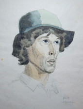 AUSTRALIAN WATERCOLOR PAINTING    PORTRAIT SIGNED 1969  P29