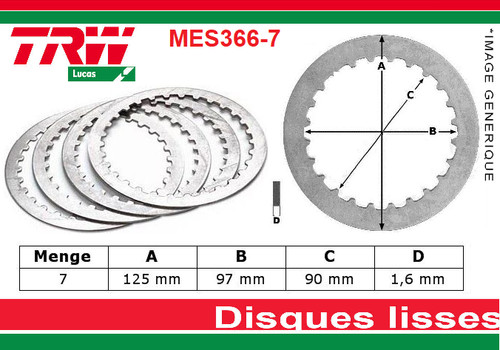 Set smooth clutch discs - 7,