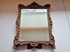 Rococo Style Wooden Framed Table Mirror c1950s 13x10ins Used