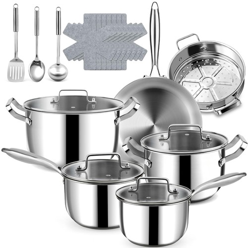 20p stainless steel pots - stainless,