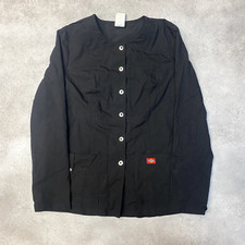 Dickies Shirt Womens Small Vintage Button Up Medical Scrubs Top, Black