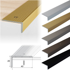 2.7m  ALUMINIUM ANTI NON SLIP STAIR EDGE NOSING - STEP EDGING TRIM- 40 x 20mm