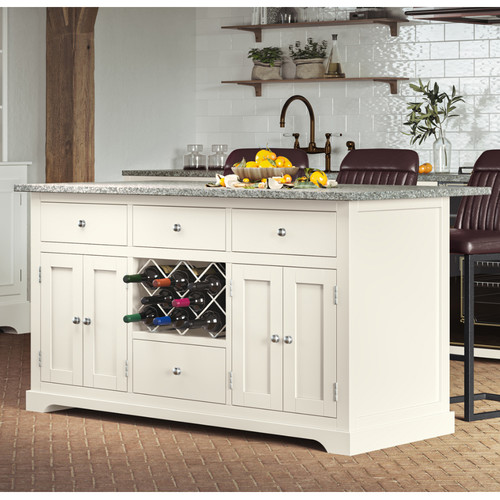 Cream kitchen island with grey - kitchen,