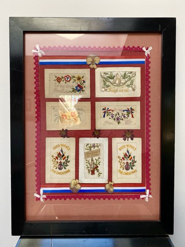 Ww1 framed french silk - ww1,