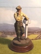 WW2 American Soldier Leaning On Mailbox 100mm Painted Metal Figure