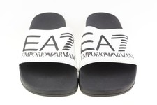 EA7 Emporio Armani Logo Slider White/Black Men's Flip Flops Size UK 10