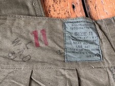 Unissued British Army 1950 Pattern Jungle Green trousers size 11 dated 1953
