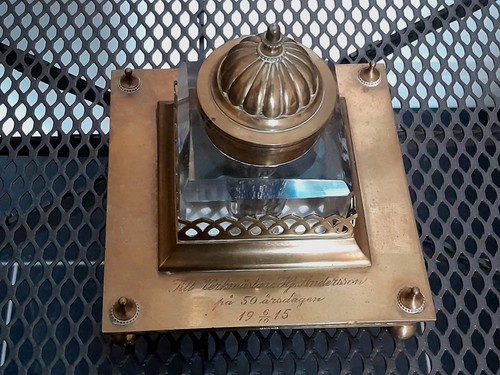 Antique decorative brass glass - antique,