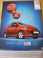 TOYOTA AYGO FIRE CAR ALLOY WHEELS LED LIGHTS 2013 POSTER ADVERT A4 SIZE FILE X