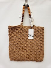 ZARA Paper Beaded Handle Bag