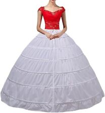 BEAUTELICATE Women's 6 Hoop White Crinoline Petticoat Skirt Slip.  Floor Length