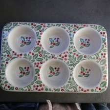 Ceramic Muffin Tray Christmas Baking, 6 Cups  Bakeware Dishwasher Microwave Safe