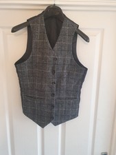Mens Harris Tweed 100% Pure Wool Waistcoat Size 36" Chest