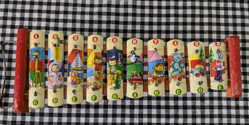 Vintage toy metal xylophone