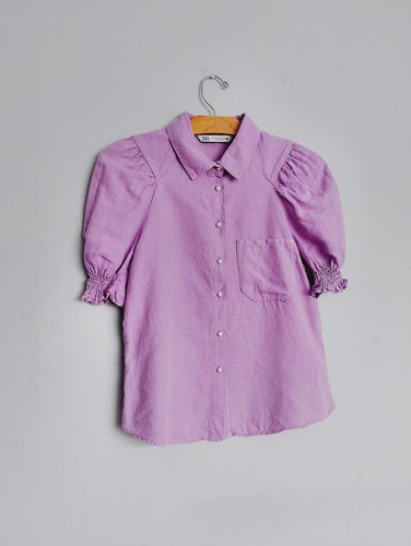 Zara linen blend puff sleeve - blend,