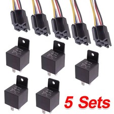 5/10Pcs 12V Automotive Changeover Relay 40A 5-Pin with Socket Holders Auto Car