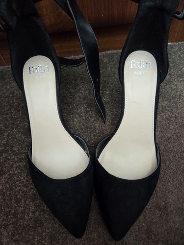 Black heeled shoes - shoes, faith
