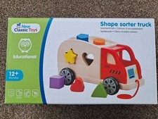 New Classic Toys wooden truck shape sorter age 12+ months