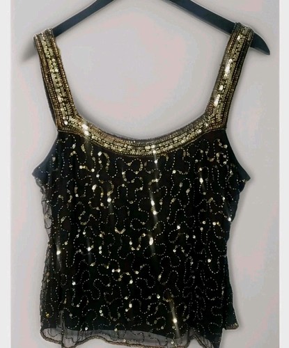 Vintage patra silk sequins top - silk,