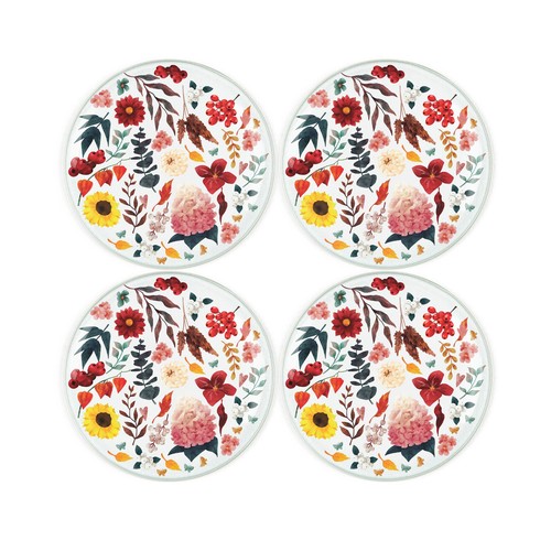 Autumn foliage coaster set - autumn,