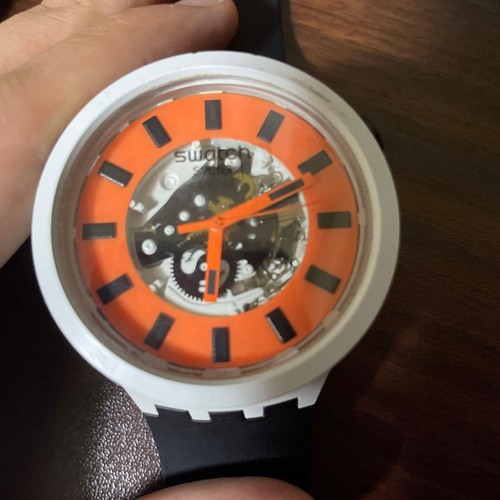 Swatch watch orange black - swatch,