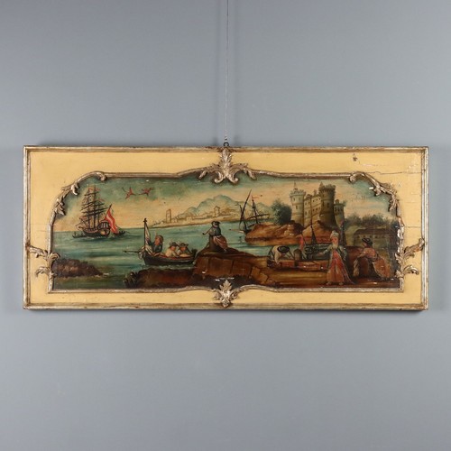 Antique painting sea - sea, port