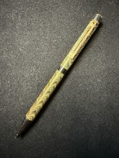 Vintage Sheaffer Targa Black and Gold Patterned Ballpoint Pen