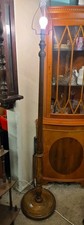 Vintage Carved Wood  Wooden Floor Standing Standard Lamp 