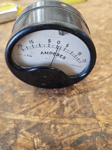 Vintage ammeter 25 - vintage, 25-0-25