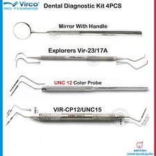 NEW Periodontal Dental Examination Mouth Mirror Heads With Free Handle VIRCO