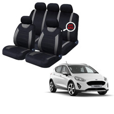 FOR Ford Fiesta Black & Grey Car Seat Covers Protectors Full Set Washable Pet
