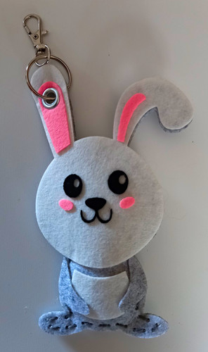 Grey felt rabbit animal - felt,
