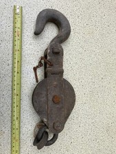 Heavy Vintage Industrial Metal  Pulley Wheel Block