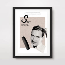 MENS BARBER SHOP HAIRDRESSING ART PRINT POSTER SAYING Decor Stay Sharp A4A3A