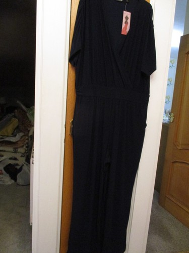 Qvc nina leonard navy - qvc, jumpsuit