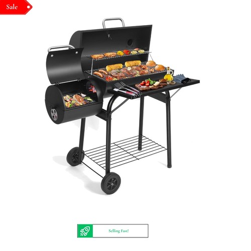 Charcoal bbq grill with - charcoal, offset