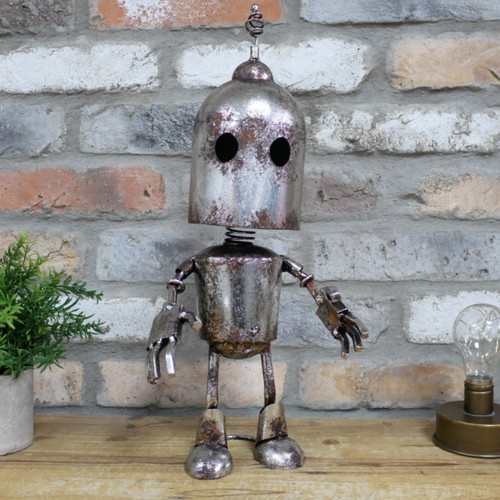 Silver metal robot - silver,