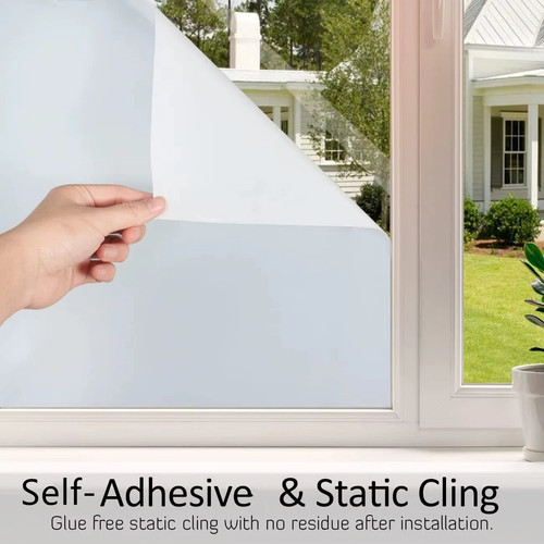 White frosted window film - white,